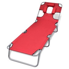 Folding Sun Lounger with Head