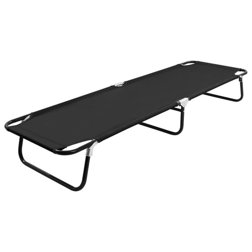 Folding sun lounger black - sun,