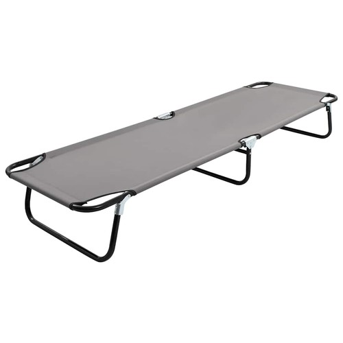 Folding sun lounger gray - gray, steel