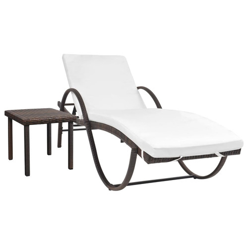 Sun lounger with - cushion, &