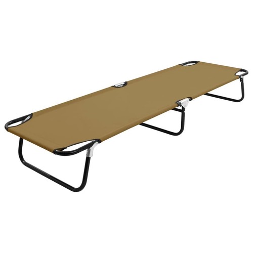 Folding sun lounger taupe - folding,