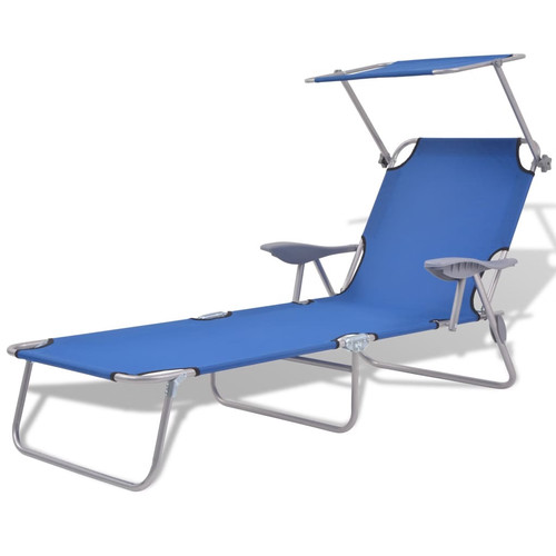 Sun lounger with canopy - sun, steel