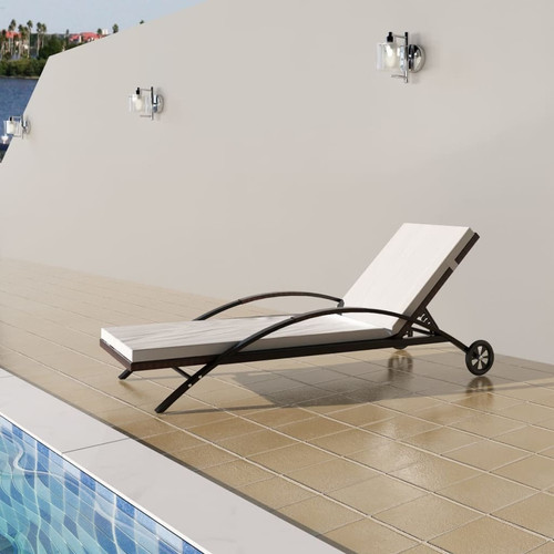 Sun lounger with cushion - lounger, &