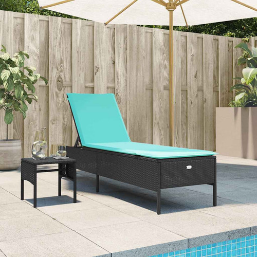 Sun lounger with - lounger, table