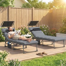 Folding Sun Loungers Set of 2
