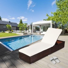 Sun Lounger with Cushion PE