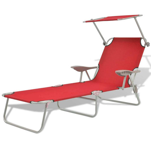 Sun lounger with canopy steel - lounger,