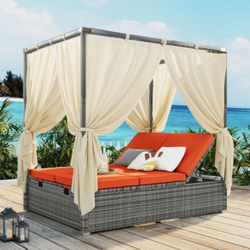 Adjustable sun bed chair - adjustable, with