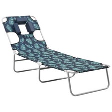 Sun Lounger Leaf Print Sturdy