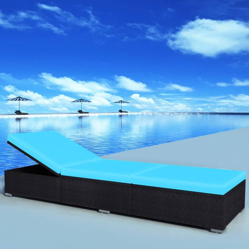 Sun lounger with cushion poly - with,