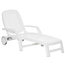 Folding Sun Lounger White