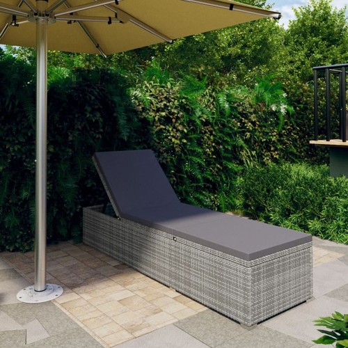 Sun lounger with cushion poly - with,