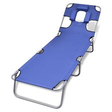 Folding Sun Lounger with Head